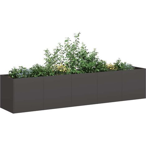 Jardinière Noir 200x40x40 cm Acier laminé à froid (1/5)