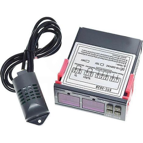 Contrôleur numérique double de température et d'humidité STC-3028, thermostat thermorégulateur 110-220 V pour le chauffage et le refroidissement des incubateurs - JBMEDIA (1/4)