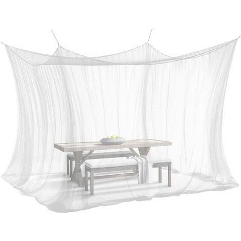 Moustiquaire pour l'intérieur et l'extérieur, 300 x 300 x 250 cm, 220 mailles, taille XXL, pour tente, caravane (blanche) (1/3)