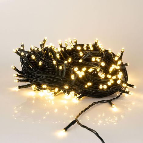 Lichterkette mit 8 Funktionen batteriebetrieben mit Timer - 480 LEDs - Weihnachtslichterkette 12 m soft gold beleuchtet für Außen und Innen