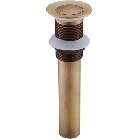 Pop-up Rétro Bouchon Bonde de Lavabo Vidange Clic-clac sans Trop-Plein en Laiton Bronzé(Petit rebond antique sans trous)