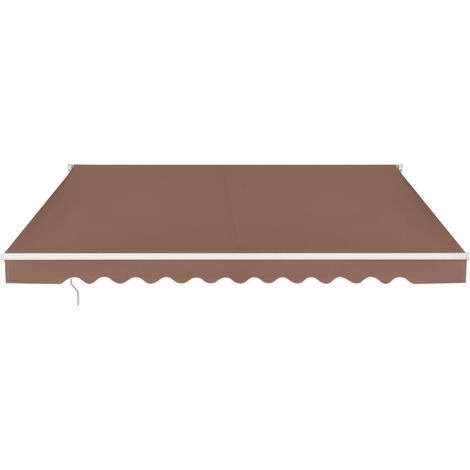 Store banne rétractable café 3,6 x 3 m avec manivelle et inclinaison réglable de 5 à 35 pour balcon terrasse et cour (1/5)