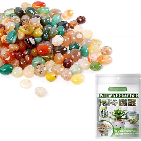 Galets décoratifs 100 g de pierres décoratives naturelles polies pour aquarium, pot de fleurs, aménagement paysager, remplissage de vase et décoration de jardin (1/5)