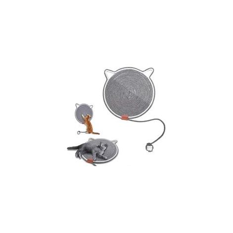 Katzenkratzmatte, Katzenkratzbrett, Katzenkratzmatte, natürliche Katzenkratzbretter, Natursisalmatte, 50 cm, strapazierfähiges Katzenaccessoire (grau, M-42 cm) (1/5)