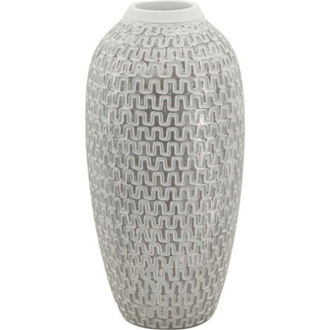 Vaso decorativo in resina argento, Ø21x43 cm – Wave (1/5)