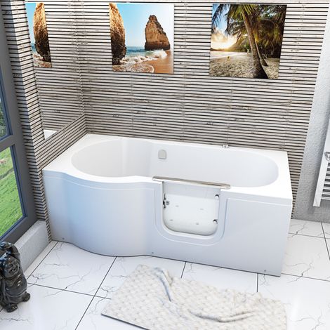 Seniorenwanne mit Tür Whirlpool S12-AIR-R Badewanne 85x170cm ohne Armatur (1/5)