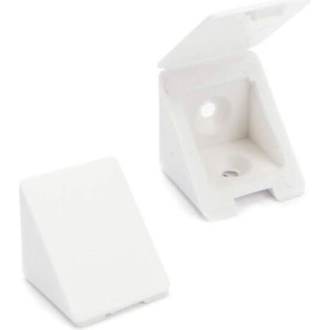 Équerre de fixation 40 pcs – Connecteurs d'angle 21x21x17mm – Pour meubles en bois – Couleur blanche – Plastique durable (1/4)