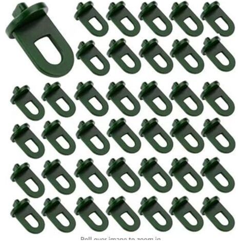Lot de 100 clips de fixation en plastique pour serre - Crochets pour accrocher des serres à la fixation de fils dans une serre, des matériaux isolants et des filets (1/5)