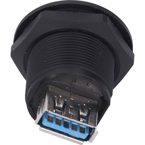 Adaptateur de connexion USB 3.0 femelle à femelle pour panneau étanche IP67 à visser avec capuchon, passe-plaque sans soudure (1/5)