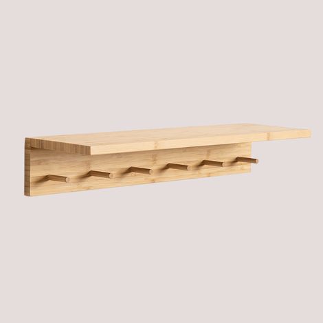Perchero de pared con estante en bambú Gari SKLUM (1/5)