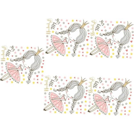 Lot de 5 stickers muraux princesse pour l école stickers (1/5)