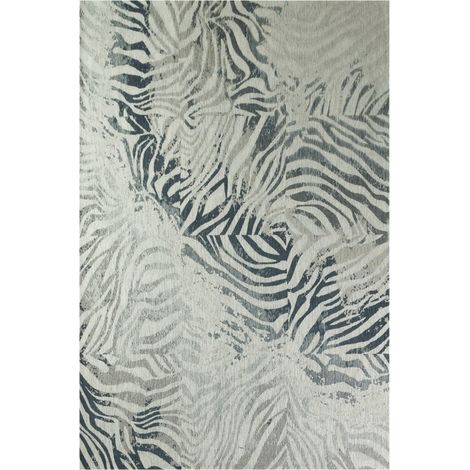 Tapis zébré bleu antidérapant intérieur extérieur - 80 x 150 cm (1/5)