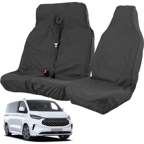 Set di coprisedili per auto, compatibili con Ford Transit Custom 2013-2024, coprisedili anteriori per furgone 2+1, protezioni per sedili compatibili con airbag. (1/5)