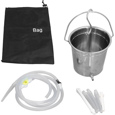 Kit de seau à lavement 2L avec embouts en silicone, sac de rangement et bidon en acier inoxydable pour café ou lait (1/5)