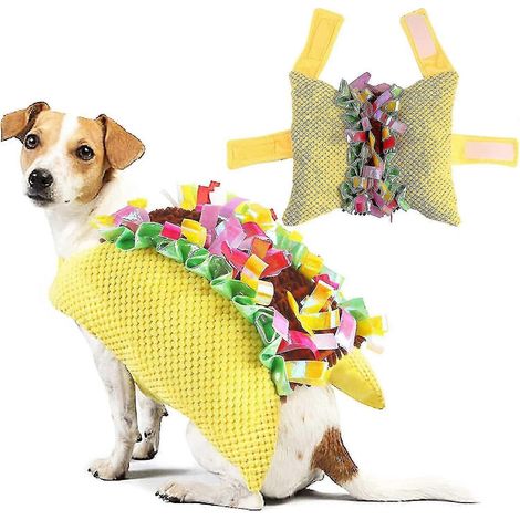 Déguisement de taco pour chien, costumes d'Halloween amusants pour chiens et chats de petite et moyenne taille, inspirés de Taco. (1/5)