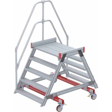 Euroline 512 mobiler Überstieg 60° Stufenausführung Alu gerieft Stufenbreite 1000mm 5 Stufen