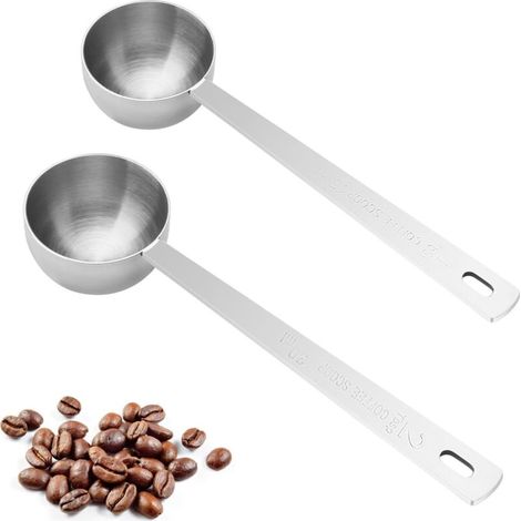 2 Teaspoons, Portioning Measuring Spoons, 15ml and 30ml Measuring Spoons, Long Handle, Stainless Steel Teaspoons, Coffee Measuring Spoons, Measuring Spoons (1/5)