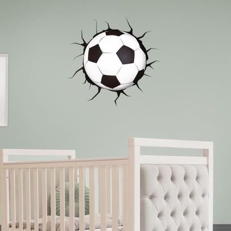 Sticker Mural - Football 3D - Vinyle - Décoration Chambre Enfant - 40x40 cm (1/4)