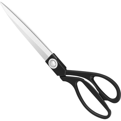 Ciseaux de couture haute performance 26 cm, coupe professionnelle inox et cuivre pour tissu et cuir, noir (1/5)