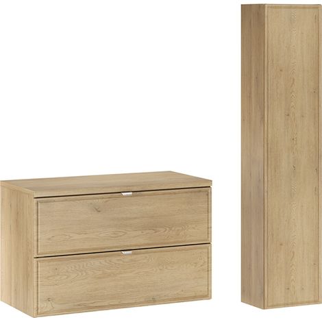Set di mobili da bagno doppio lavabo Elias marrone (1/5)