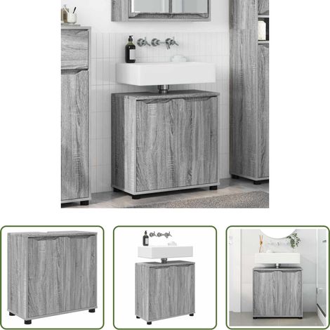 Waschbecken Schrank - Badezimmerwaschbecken-Schrank Graues Sonoma 60 x 30 x 60 cm (1/5)
