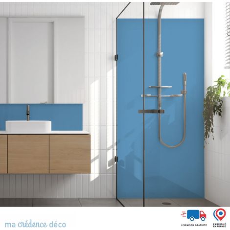 Panneau de douche : Bleu pastel - Alu composite - 90 - 245 (1/3)