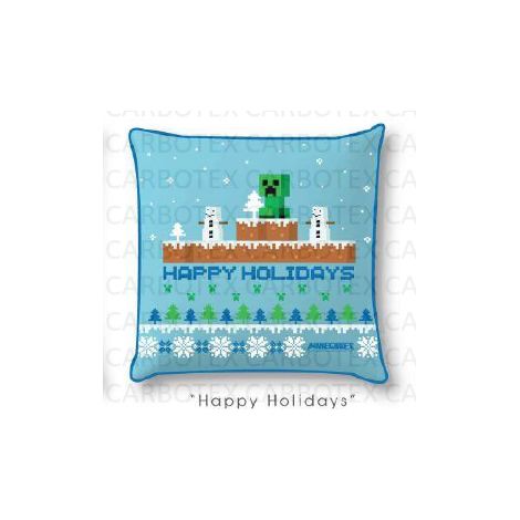 Taie d'oreiller enfant 40x40 Minecraft Noël en velours