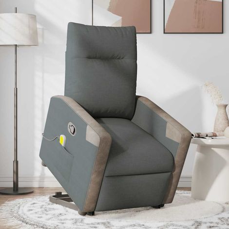 Massagesessel mit Aufstehhilfe Dunkelgrau Stoff (1/5)