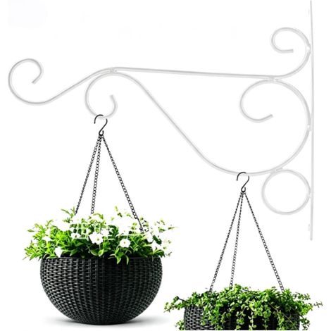 Support Mural Plantes Suspendre Crochet Support Plante Crochet Mural Supports Plante Suspendue Fer Lanternes Mangeoires Oiseaux (1/5)