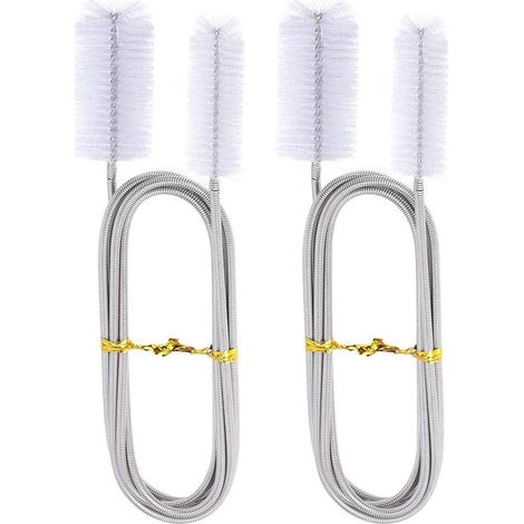 BRICOOMARKET Entrée et sortie d'aquarium à double tête brosse de nettoyage de tuyau d'eau brosse à ressort brosse de tuyau d'eau en acier inoxydable brosse de nettoyage de tuyau 155cm (1/4)