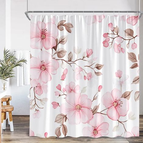Filiyano-Rideau de douche à motifs de feuilles bleues, aquarelle végétale, feuilles d'eucalyptus, style moderne et épuré, décoration de salle de bain (1/2)