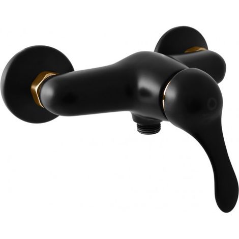 Mitigeur douche mural LABE mural en laiton noir mat-- (1/2)