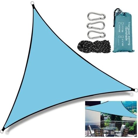 Dreieckiges Sonnensegel, 3x3x3 m, wasserdicht, UV-beständig, strapazierfähig und atmungsaktiv, für Garten, Terrasse, Balkon, Pool und Camping (1/5)
