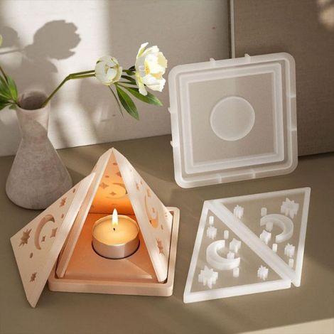 Moule En Silicone Lune - Pyramide 3D Pour Résine Époxy - Décoration De Noël Et DIY - 1 Pièce (1/5)
