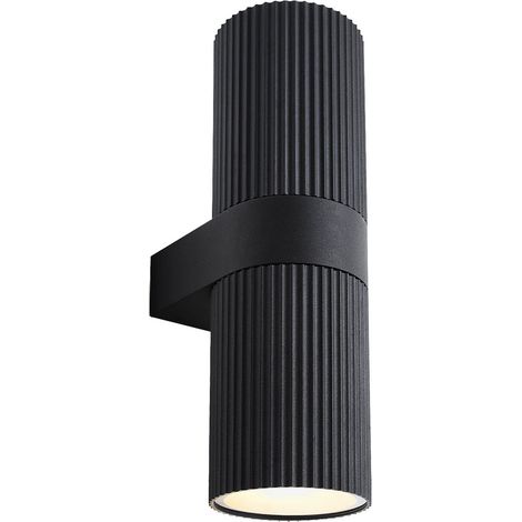 Applique murale Kyklop Ripple Maxi  Métal Noir ,  H. 35,5 - IP54 - E27 /  Nordlux Extérieur
