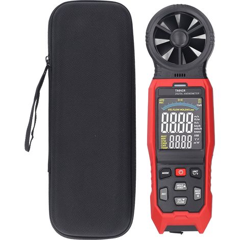 Anémomètre numérique portable haute précision à 8 pales pour la mesure de la vitesse, de la température et du débit d'air. (1/5)