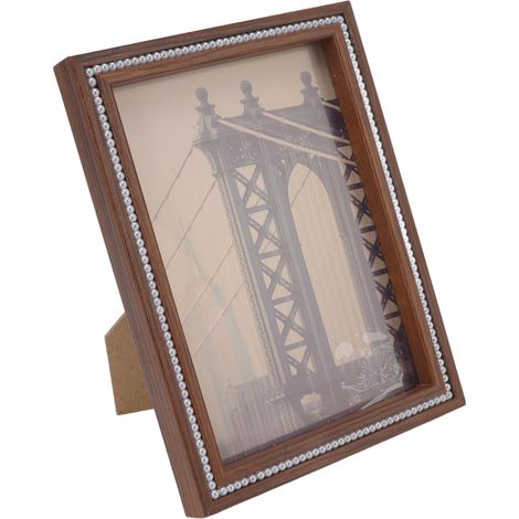 Cadre photo vintage, aspect exquis, couvercle transparent, décoration intérieure, cadeau de fête, taille M (14,7x19,7x2 cm) (1/5)