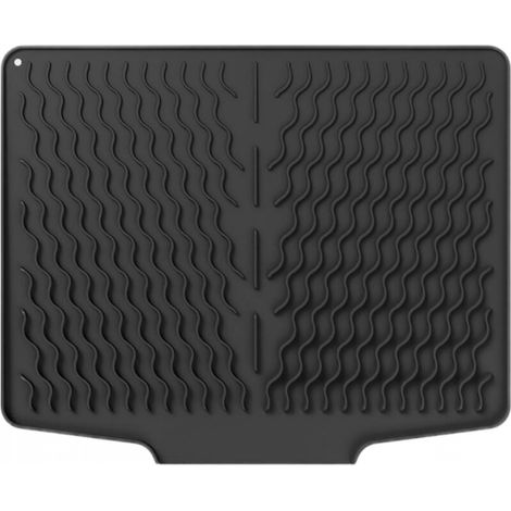 Tapis égouttoir en silicone - 40 cm x 32,8 cm, tapis d'évier pour vaisselle avec surface inclinée pour un drainage optimal, résistant à la chaleur, antidérapant, tapis égouttoir pour évier pour ranger (1/5)