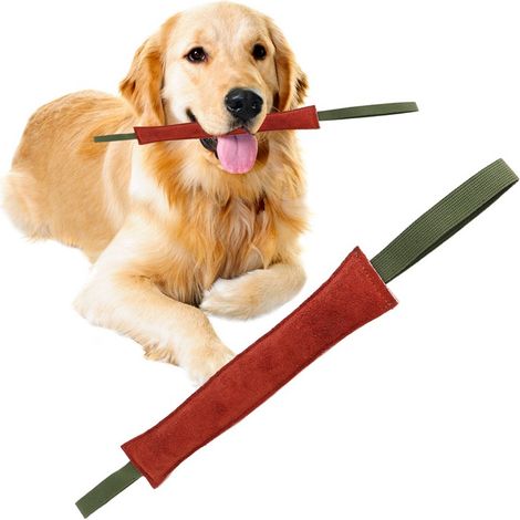 Beißtrainingsstock aus Rindsleder, Hunde-Beißkrafttrainingsspielzeug (B) (1/4)