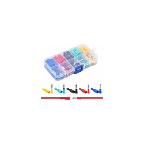Kit di 100 terminali a crimpare rotondi per cavi. - Crezuo
