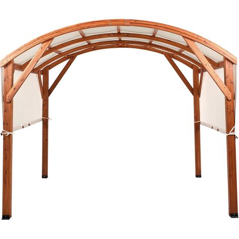 Gazebo SCOPELLO Fir Wood 303 cm 300 cm Brown/ Beige (1/5)