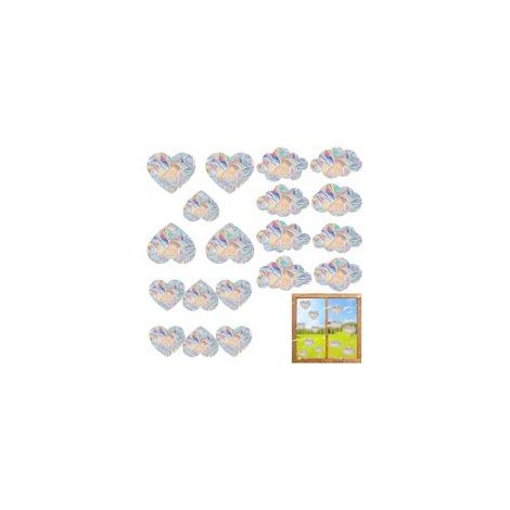 19 Autocollants Fenêtre 3D Nuages et Cœurs, Décoration Vitre Adhésion Statique Sans Colle, Protection Anti-Collision pour Cuisine Chambre (1/4)