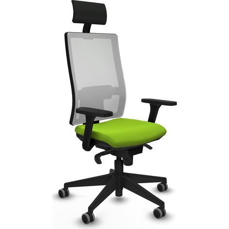 Horna sincro malla blanca similpiel pistacho brazos 3D base piramidal cabecero fijo ruedas 65mm engomadas (1/5)