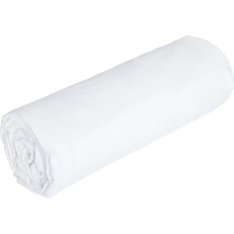 Coprimaterasso in percalle di cotone 80 fili/cm² - 140 x 190 cm - Profondità 30 cm - Bianco - BELLIMI