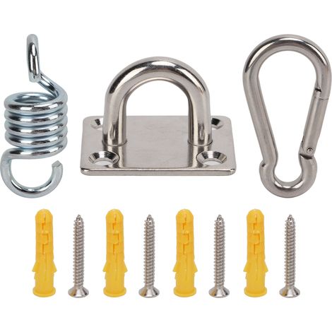 Kit de suspension plafond en acier inoxydable, capacité 551lb, crochet de suspension pour yoga, hamac et balançoire (1/5)