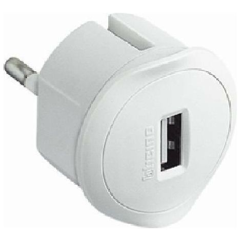 Bticino Adapter USB-Buchse 1,5A mit deutschem Stecker weiß S3625DU