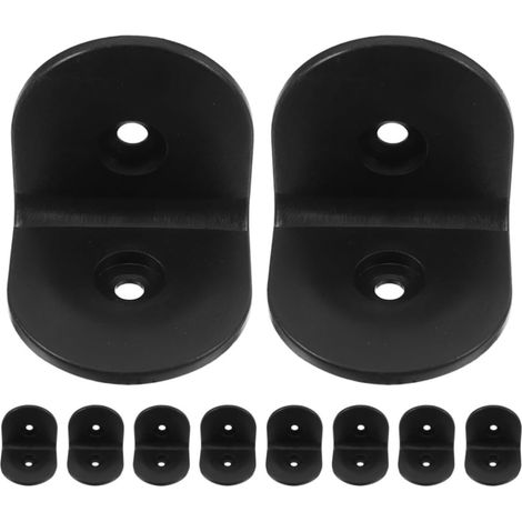 Supports en plastique noir 10pcs équerres d'angle en forme de L pour assemblages meubles bois et étagères, installation facile pour cloisons et salles de bain (1/5)