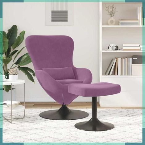 42002754 Chaise uf avec Pouf Violet Velours (1/5)