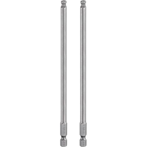 2Pcs Embout de Tournevis Hexagonal à Tête Sphérique 5mm (H5.0) Embout 1/4" Tige Hexagonale 150mm (6") Long Magnétique Embout de Tournevis Métrique en Acier S2 (1/5)