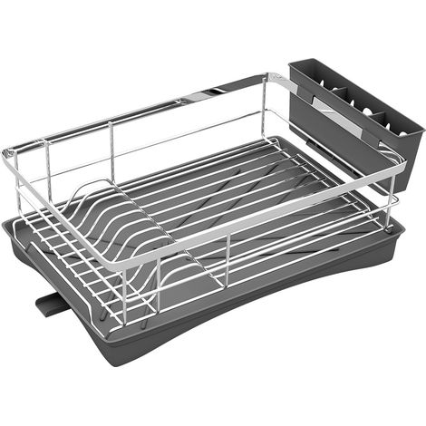 Toque Dish Drainer Drying Rack Stainless Steel Plate Cutlery Holder Drip Tray